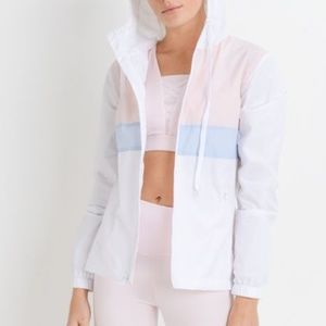 NWT Pastel Colorblock Hoodie Nylon Jacket